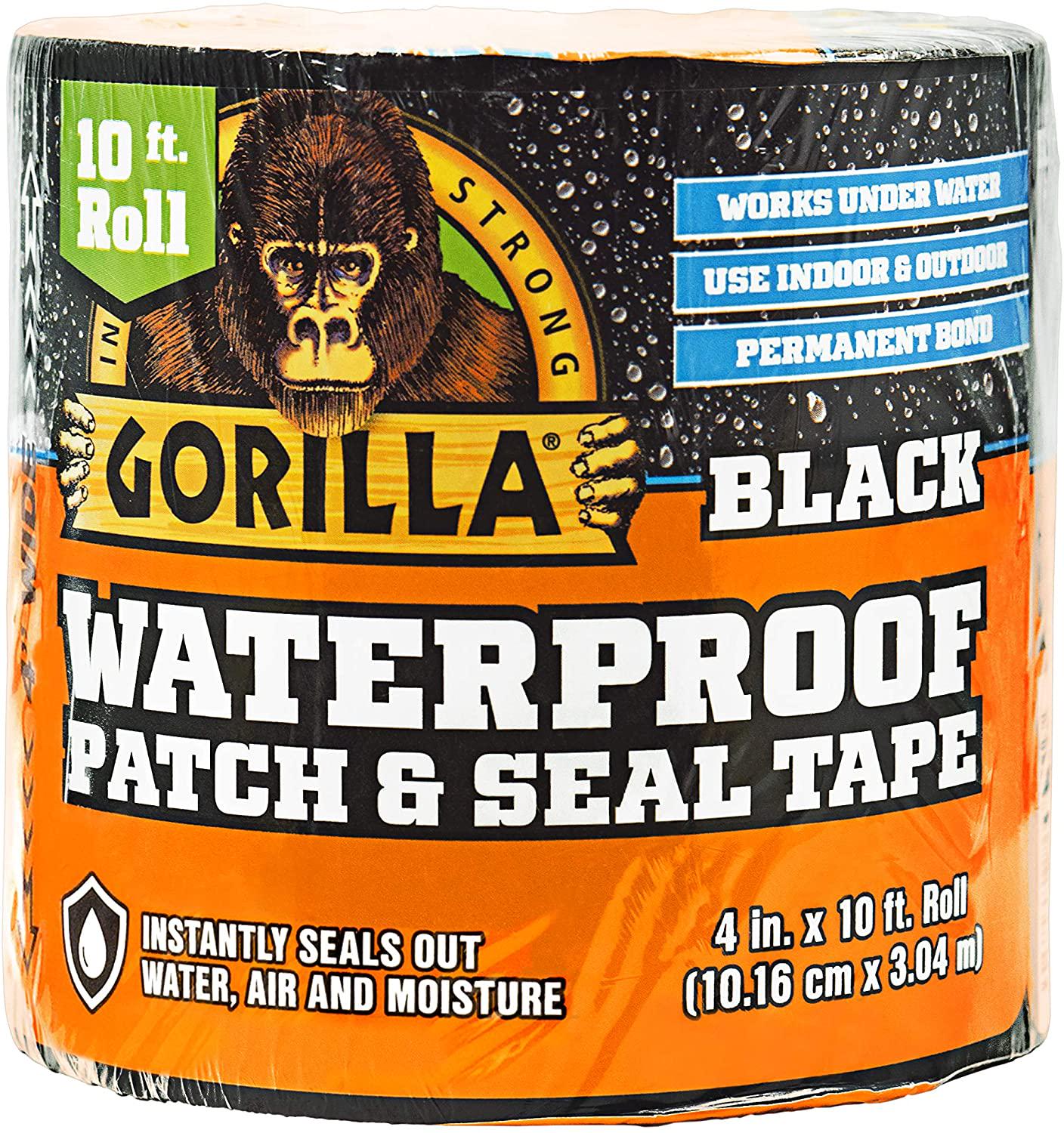 Gorilla, Gorilla 105489 Combo Waterproof Patch and Seal Tape, Black and White, 2 Pack