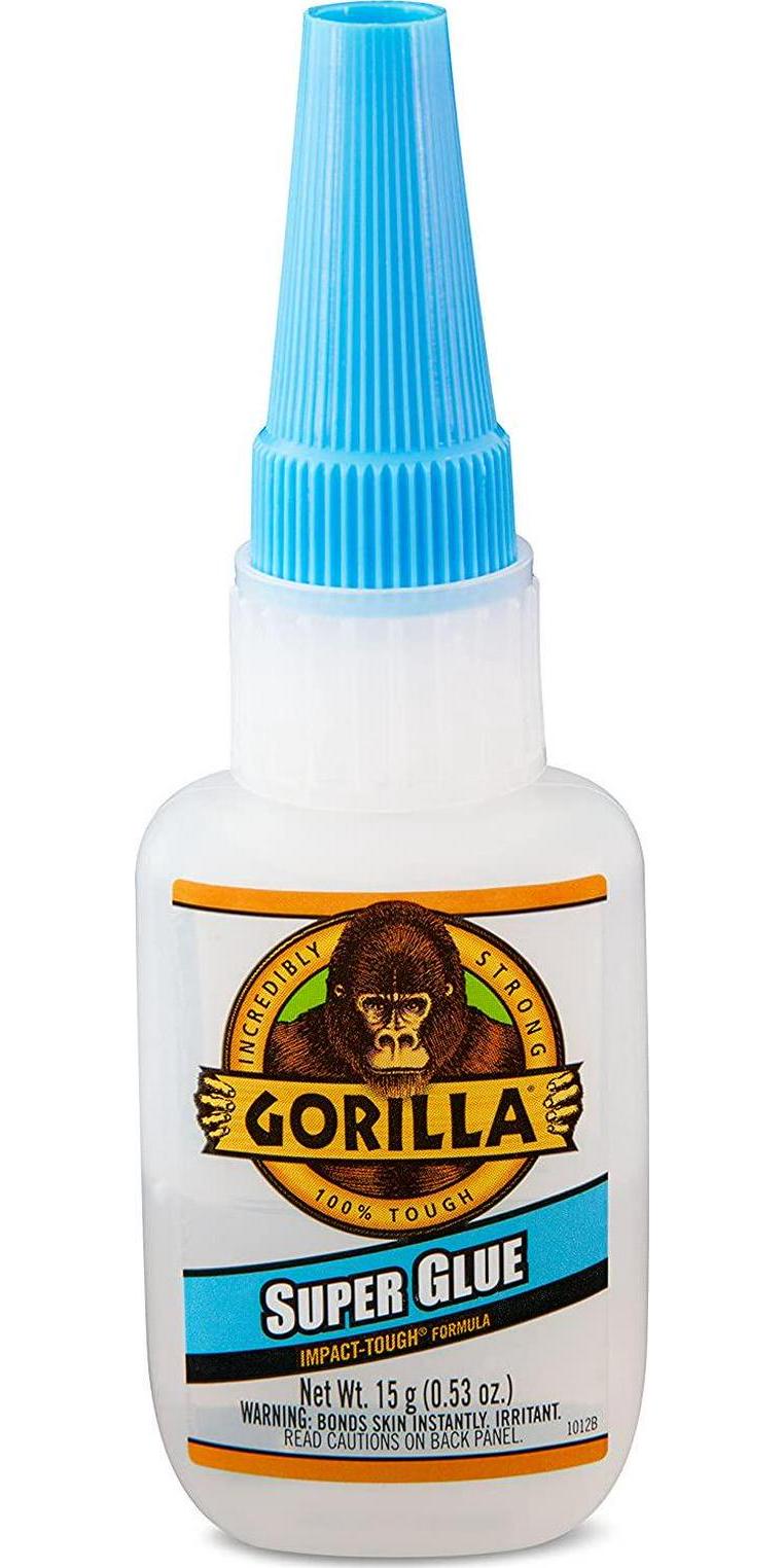 Gorilla, Gorilla Glue Super Glue Liquid, Fast-Setting, Versatile Cyanoacrylate Glue, Anti-Clog Cap, Flow Control Formula, Clear, 15g/0.53oz, (Pack of 1), GG41004