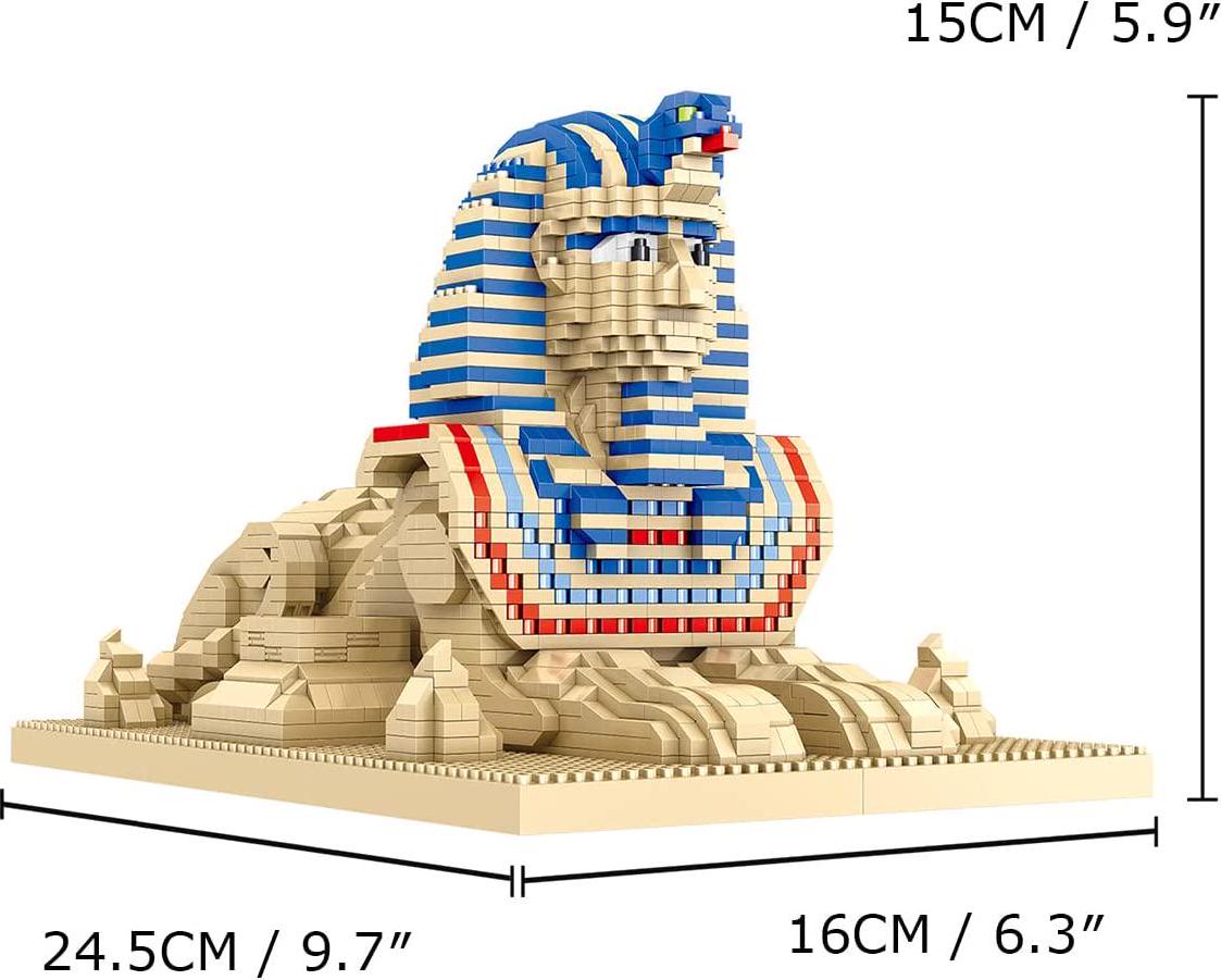 NIFFEES, Great Sphinx Egypt Building Blocks Set (2732Pcs) Famous World Architecture Educational Toys Micro Bricks for Kids Adults