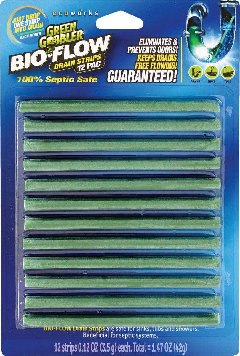 Green Gobbler, Green Gobbler BIO-Flow Drain Strips | 12 Pack | Drain Cleaner and Deodorizer