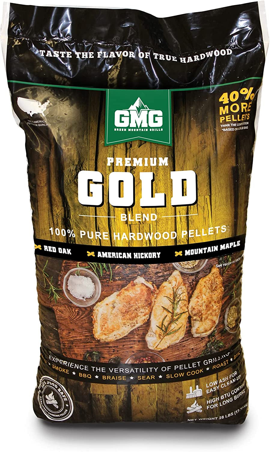 Green Mountain Grill, Green Mountain Grill Premium Hardwood Gold Pellets, 12.7Kg