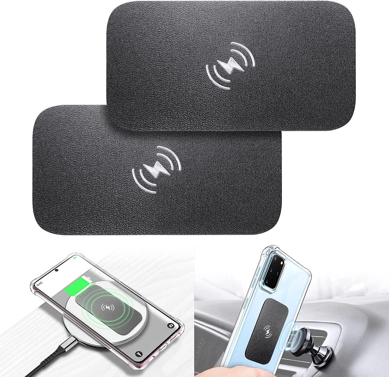 eSamcore, eSamcore Metal Plate for Phone Magnet, Wireless Charging Compatible Phone Metal Plate Sticker for Magnetic Phone Mount Holder for Car [Full Size] for Large Cell Phone 3.3 X 1.7 Inch [2-Pack]