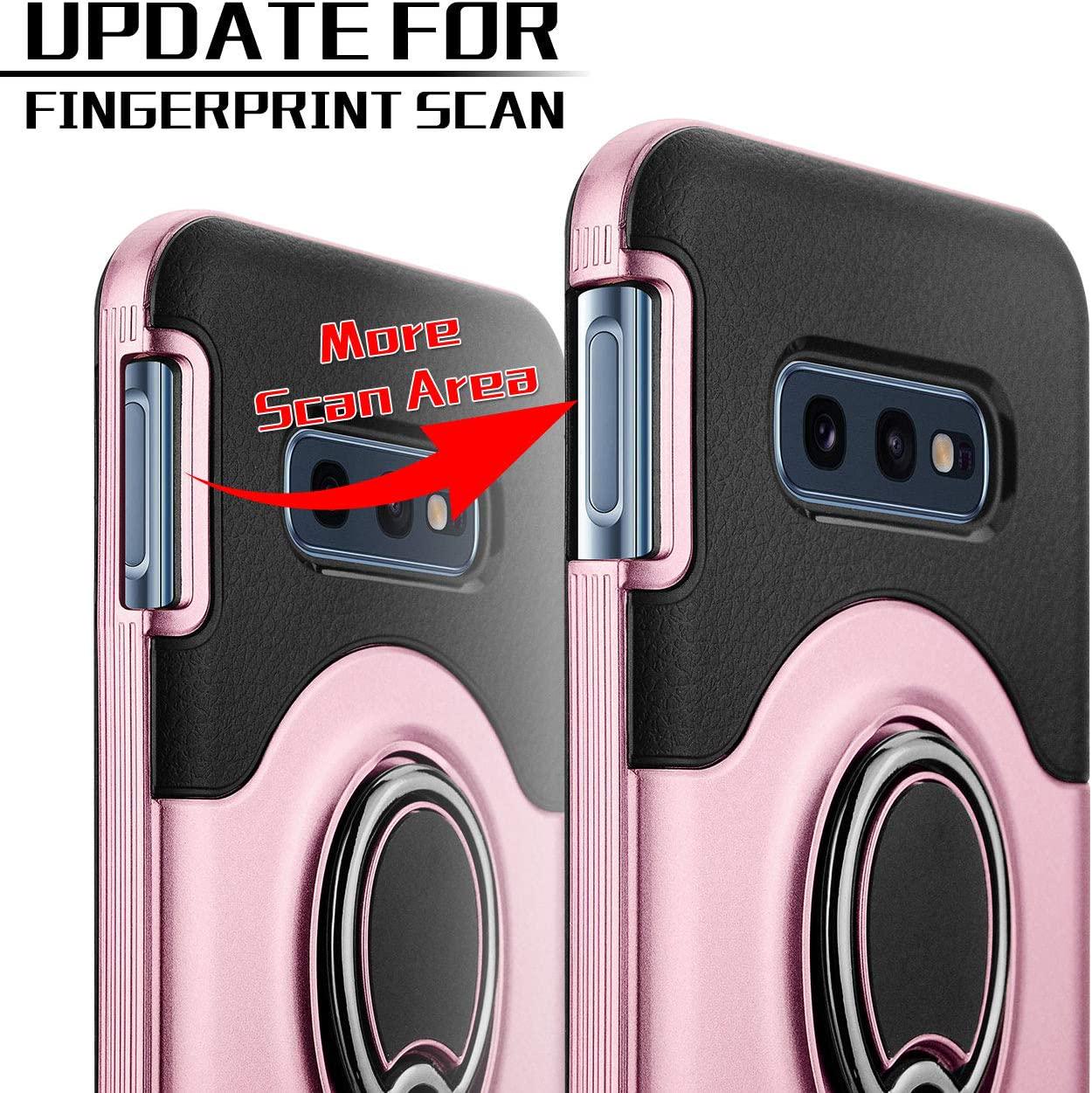 eSamcore, eSamcore Samsung Galaxy S10e Case Ring Holder Kickstand Cases + Dashboard Magnetic Phone Car Mount for S10e (2019 Release) [Rose Gold]
