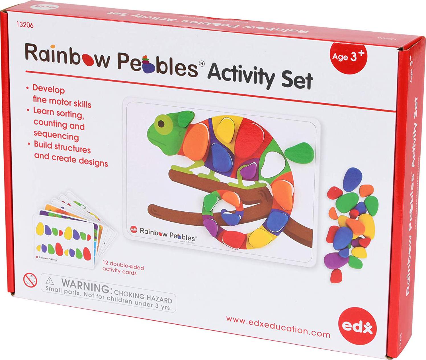 edxeducation, edxeducation Rainbow Pebbles, 48 Pebbles + Fill-in Cards, 48 13206