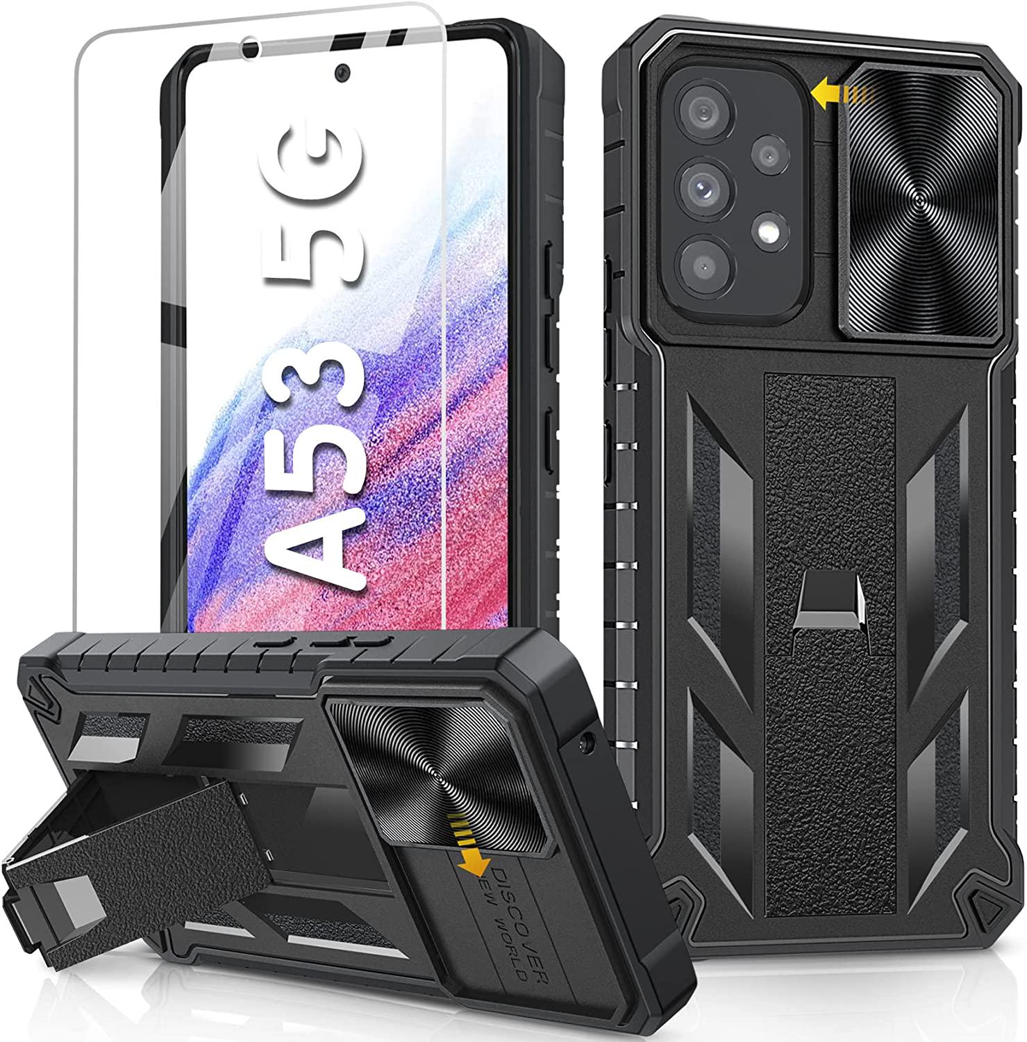 SOiOS, for Samsung Galaxy A53 5G Case: Military Grade Drop Proof Protection Cover with Kickstand | Matte Textured Rugged Shockproof TPU | Protective Cell Phone Case for Galaxy A53 5G Phone